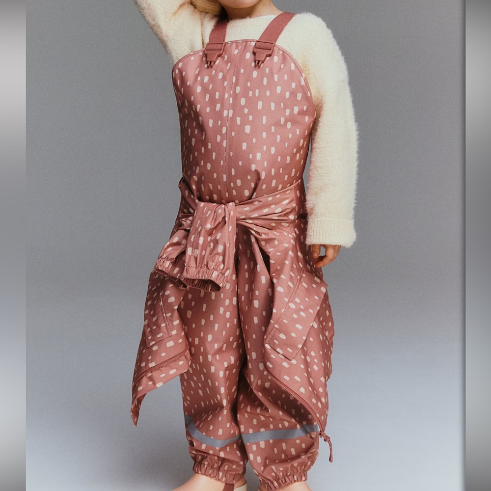 H&M Toddler Rain Bibs- Black & Burnt Orange Speckle